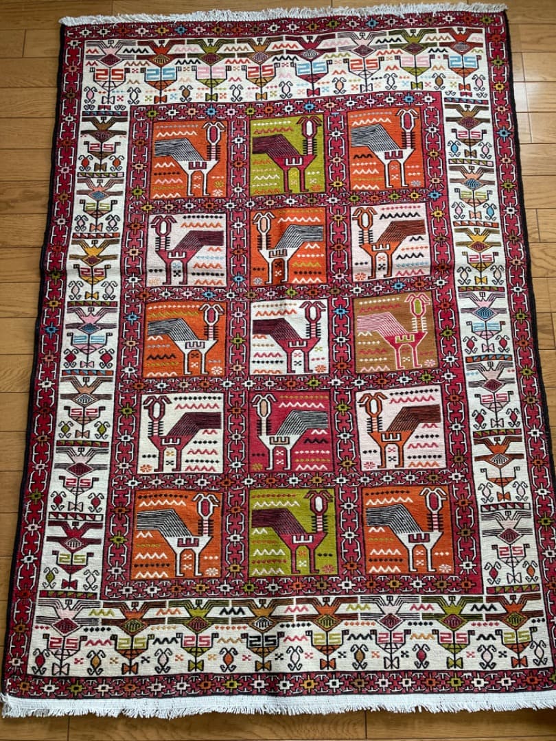 【在庫一掃セール】アルデビル キリム シルク 140cm×98cm