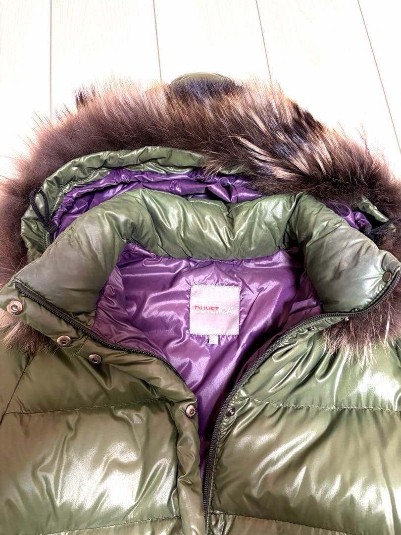 DUVETICAロングダウンコート DENEBカーキ38 極美品