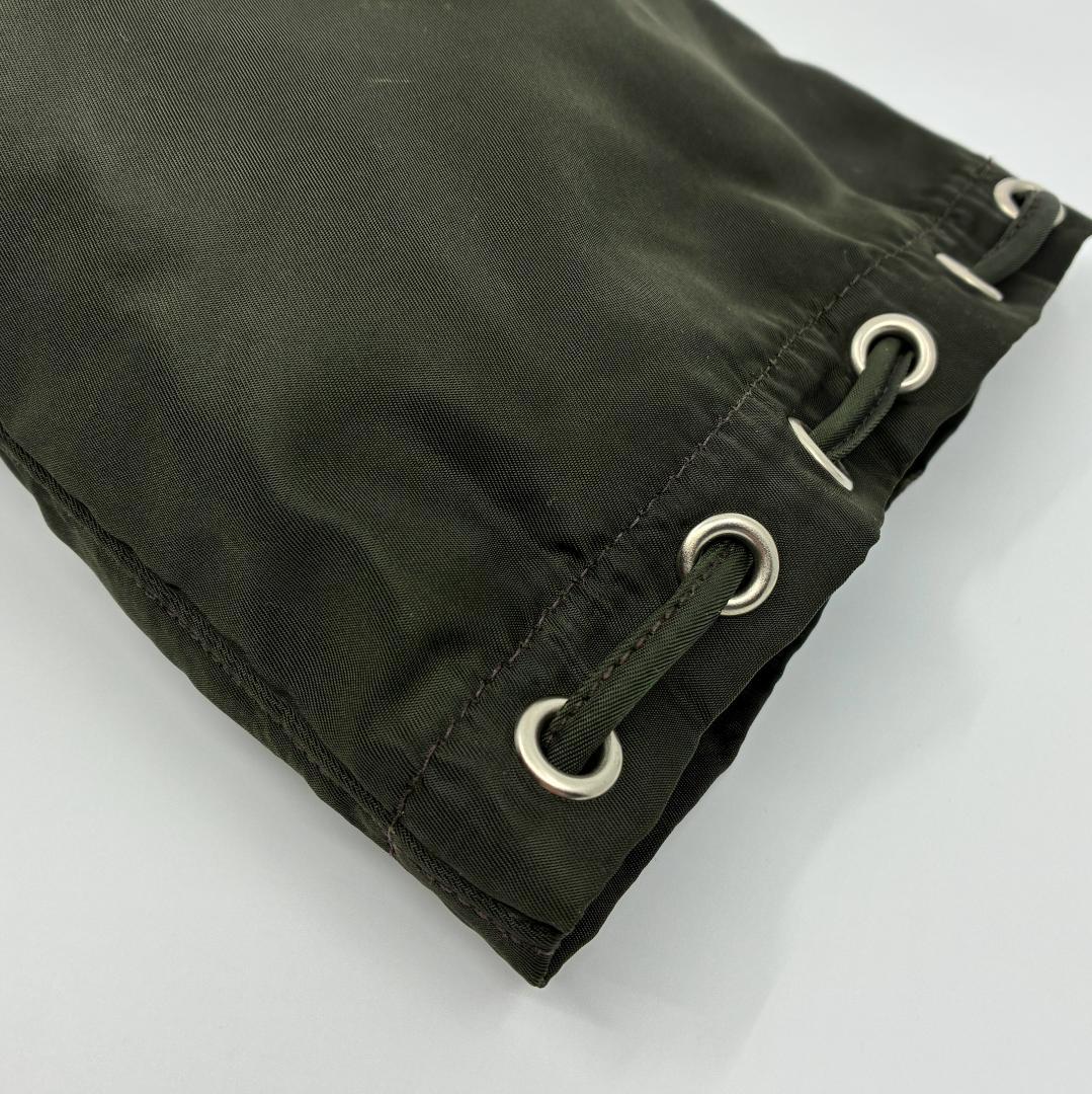 PRADA プラダ ナイロン 巾着ポーチ オリーブグリーン A1352B4