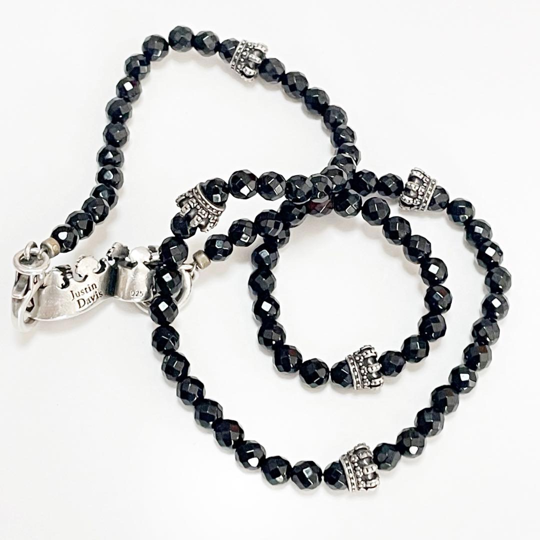JUSTIN DAVIS クラウン オニキス ブレスレット ブラック sv925