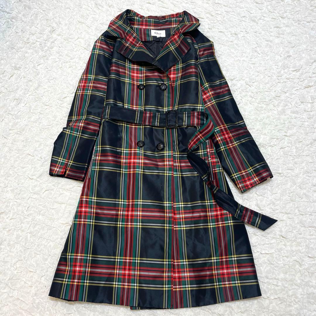 49AV ジュンコシマダ ライナー付きトレンチコート チェック 中綿 ダブル L