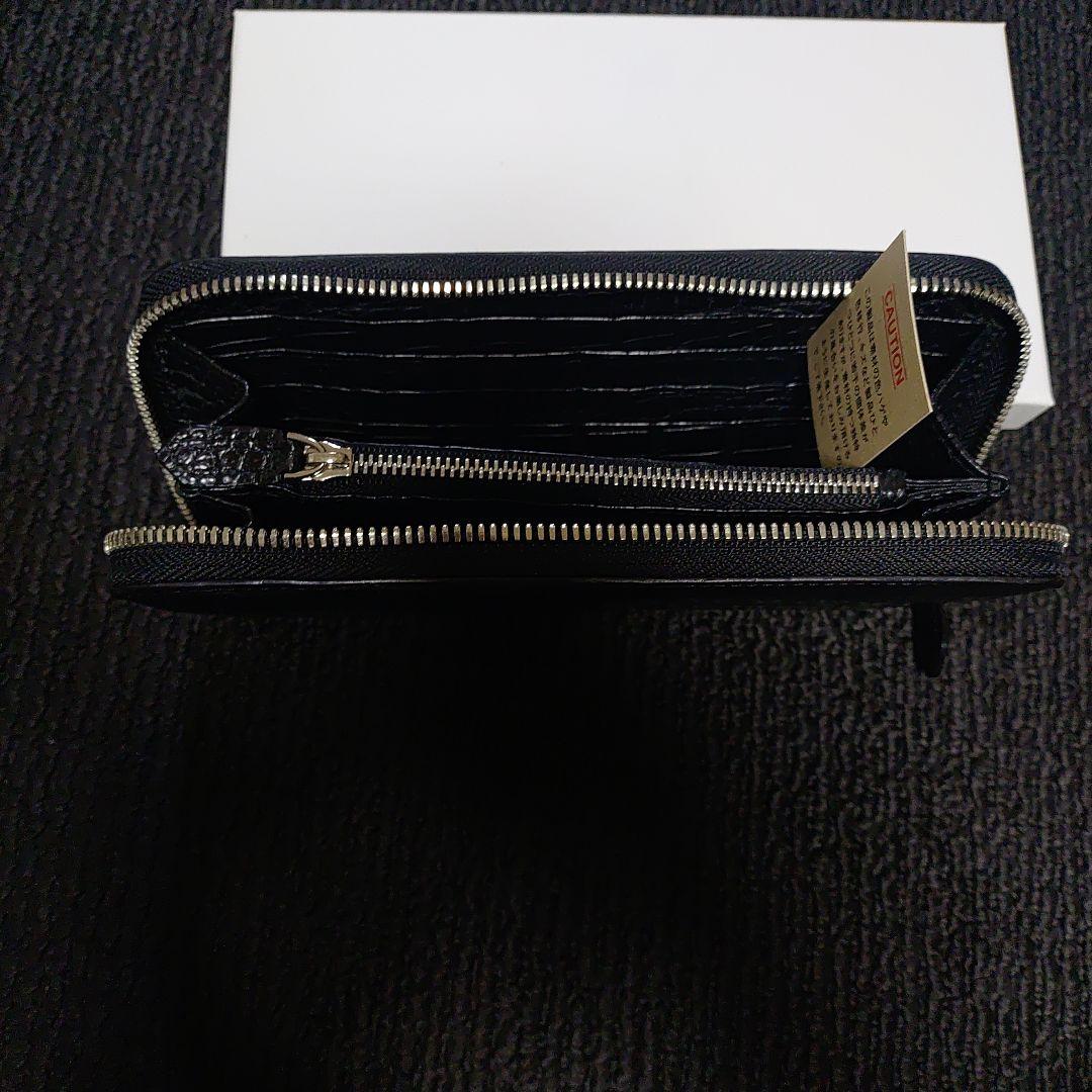 クロコダイル革　豪華使用　長財布　無双　ラウンドファスナー