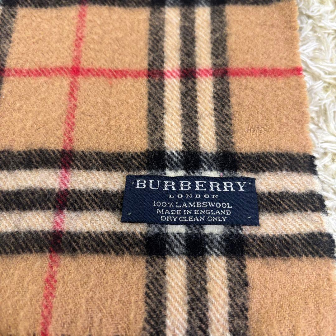 バーバリーロンドン　ノバチェック　イギリス製　ウール100% ロングマフラー