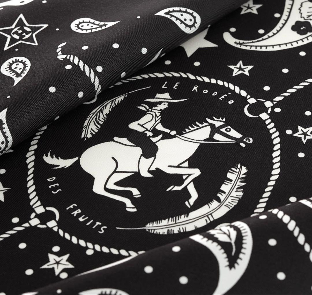 エルメス　バンダナ　ロデオ・デ・フルーツ　ブラック　新品未使用