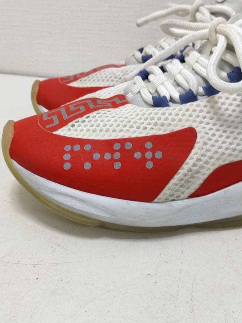 ヴェルサーチ　チェーンリアクション スニーカー 白×灰色 　251121-7Y