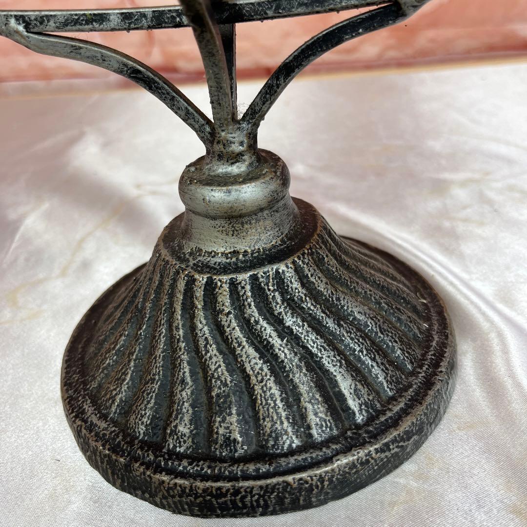 （105）アイアンフラワースタンドボート型2個セット（花器）