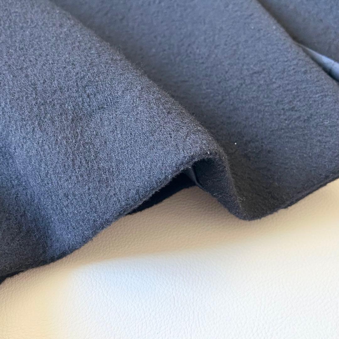 3029y美品 ファミリア 丸襟ウールフレアロングコート 紺 130 お受験