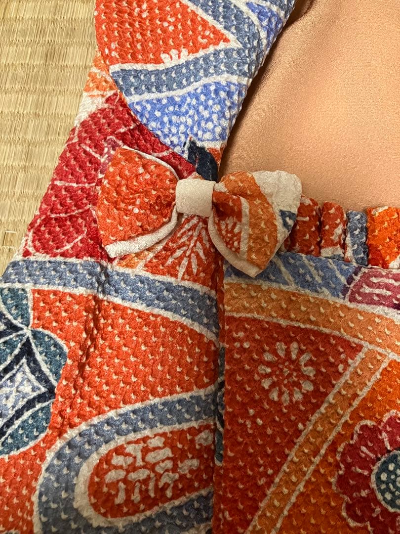 正絹　藤娘きぬたや　総絞り被布　同布髪飾り