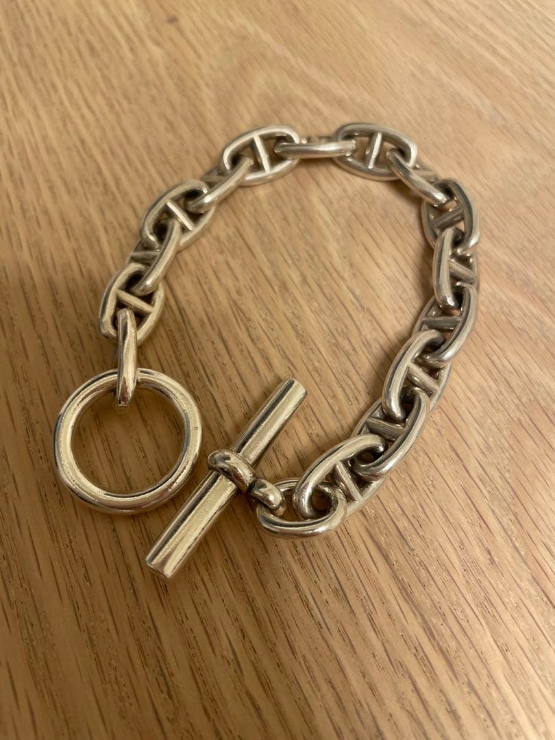 シルバー925 アンカーチェーンブレスレット シェーヌダンクル風　MM