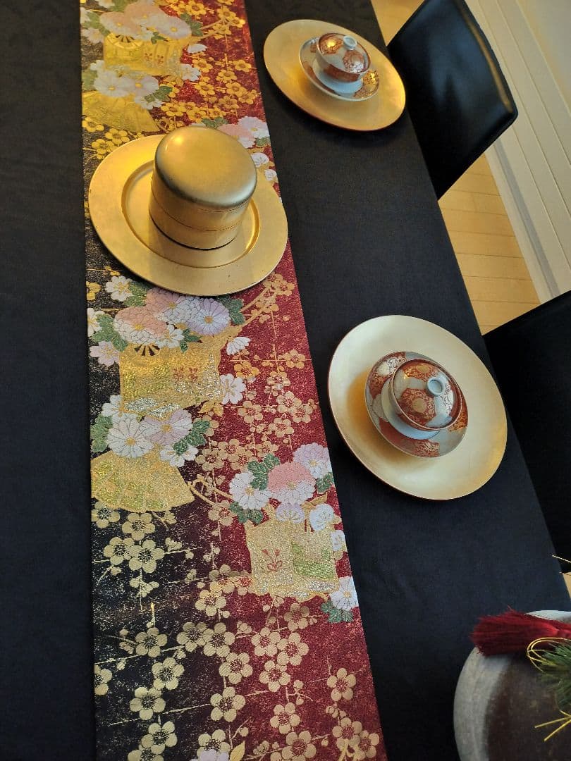 A951★逸品‼️御所車‼️ひな祭り‼️テーブルランナー2m16cm