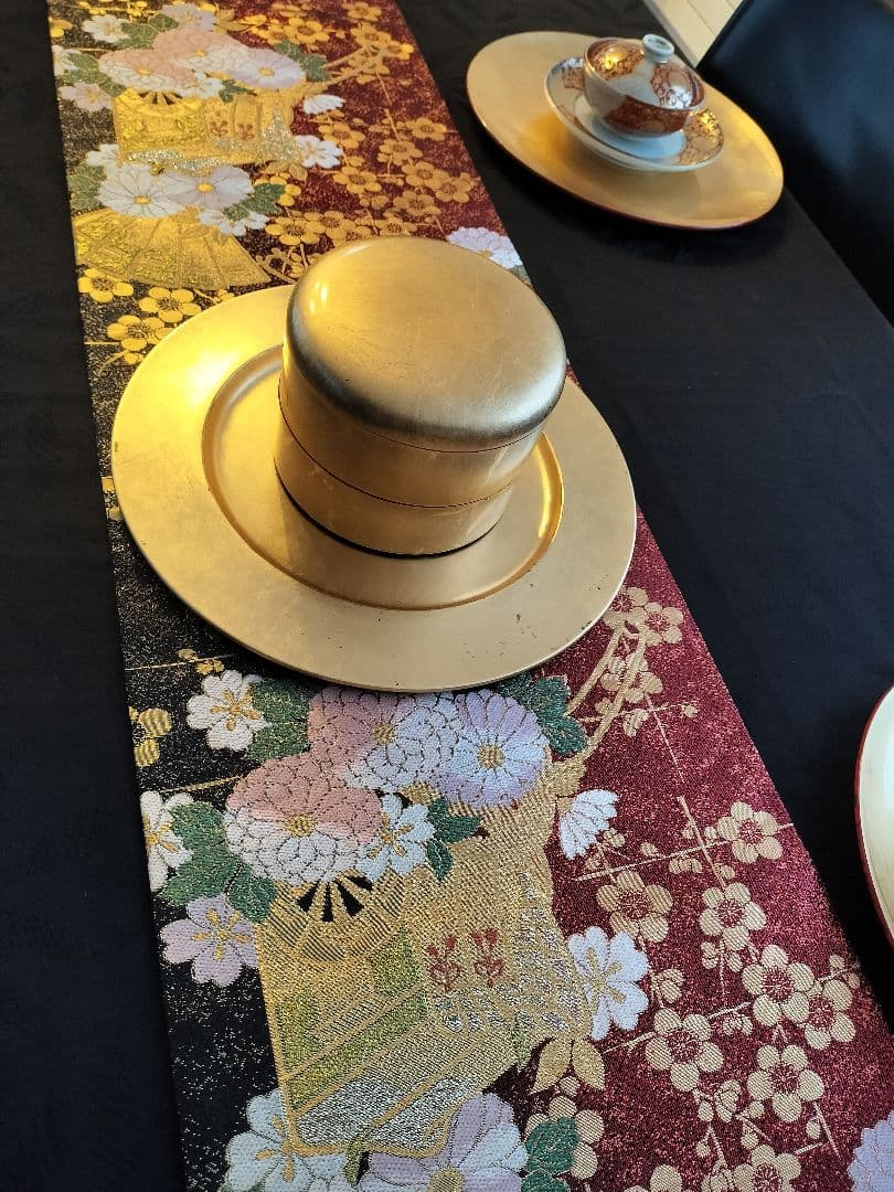 A951★逸品‼️御所車‼️ひな祭り‼️テーブルランナー2m16cm