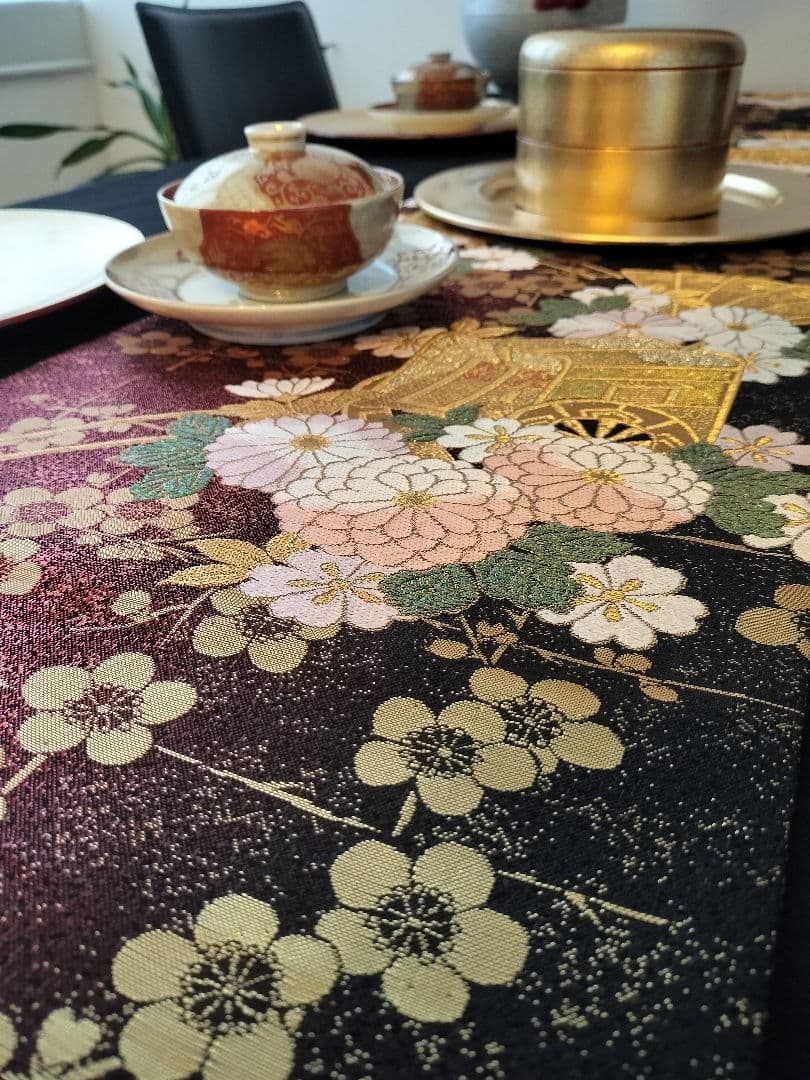 A951★逸品‼️御所車‼️ひな祭り‼️テーブルランナー2m16cm