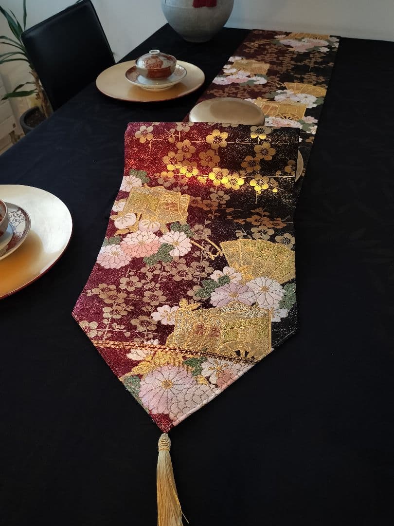 A951★逸品‼️御所車‼️ひな祭り‼️テーブルランナー2m16cm