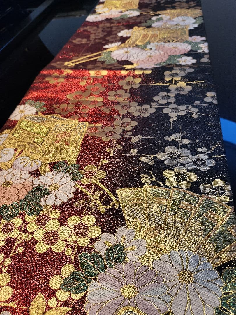 A951★逸品‼️御所車‼️ひな祭り‼️テーブルランナー2m16cm