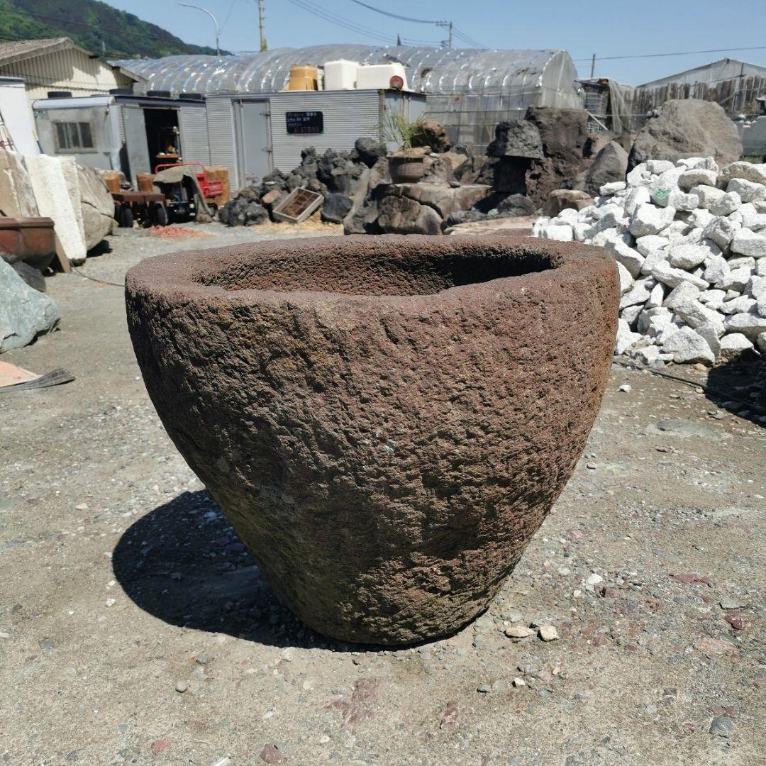 赤　溶岩石　蹲　156キロ　庭石　鑑賞石　石　庭　坪庭　ガーデニング　置物