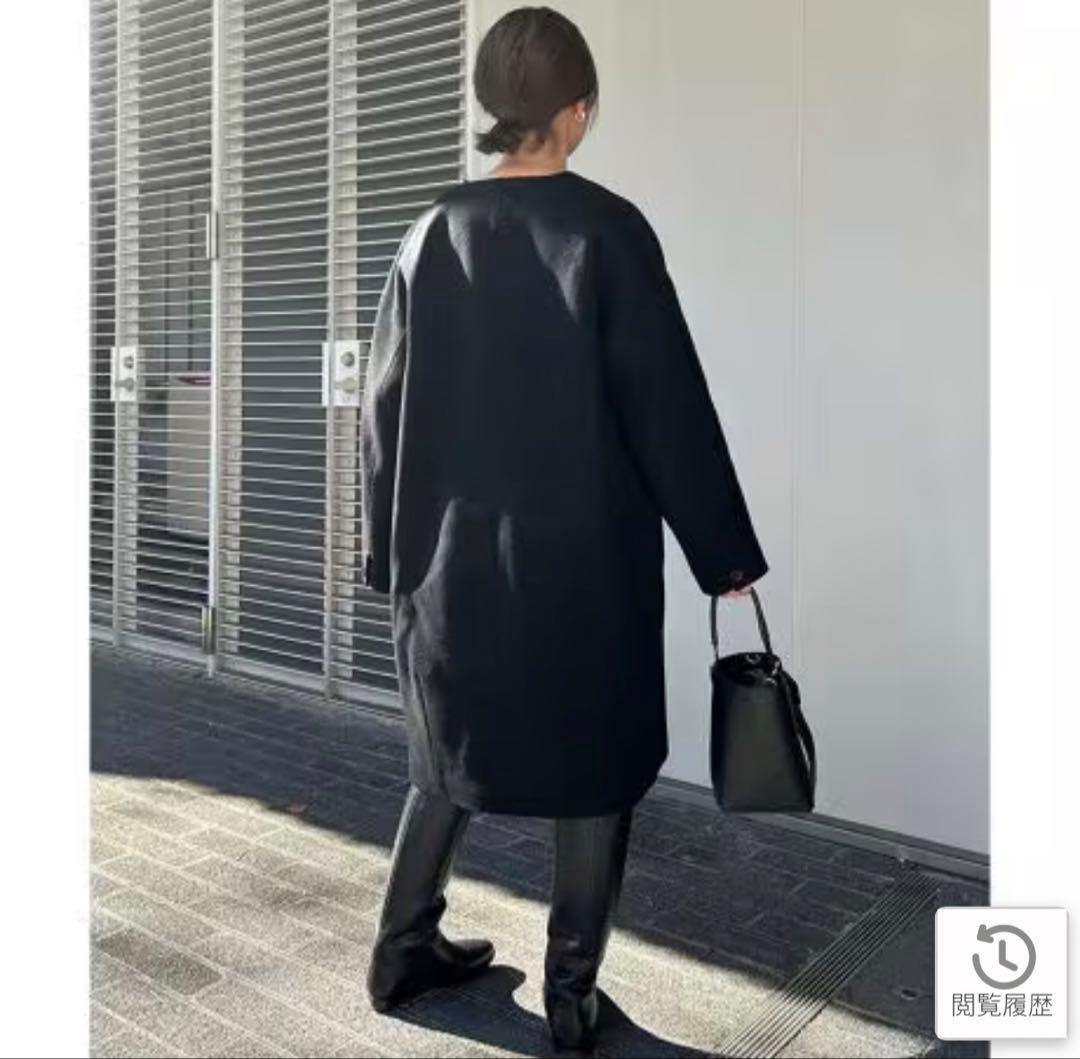 cocoti0822 SUPER 100 シャギーノーカラーコート 未使用