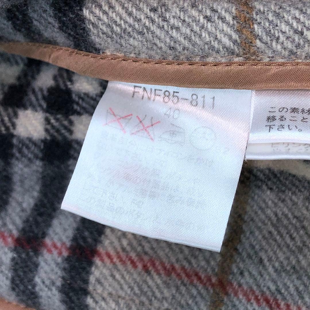 バーバリーブルーレーベル ダッフルコート ノバチェック ベージュ Lサイズ位