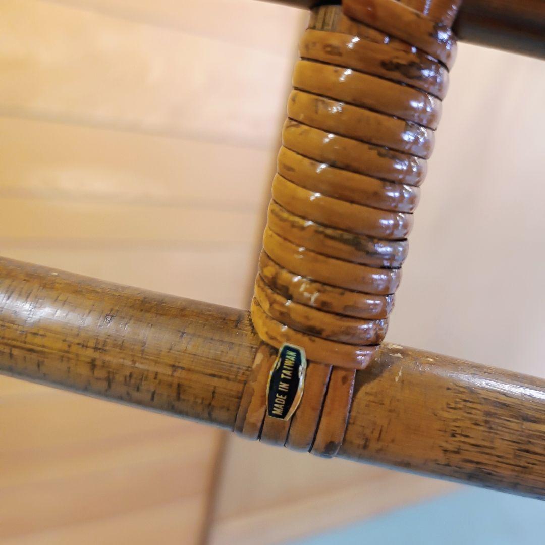 美しい　ラタン　ハンガーラック　コートラック　アンティーク　木製　美品