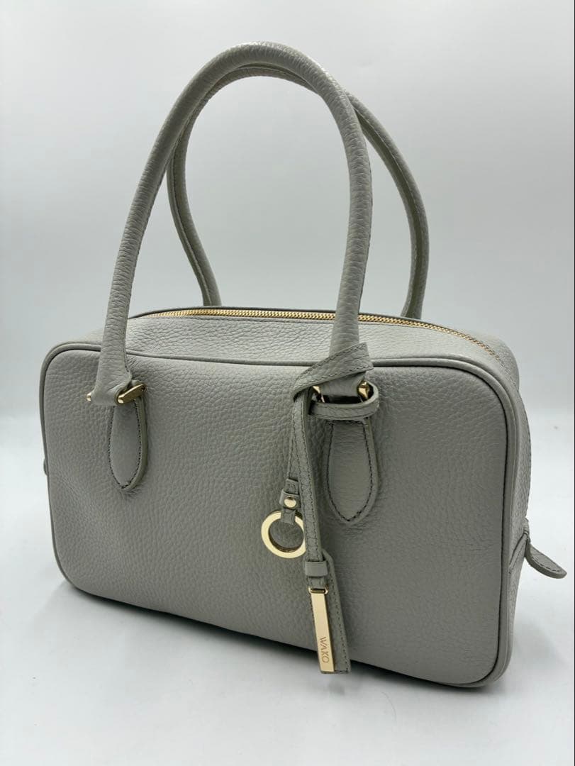 WAKO 銀座和光 WSシリーズ グレー シボ革 ボストンバッグ