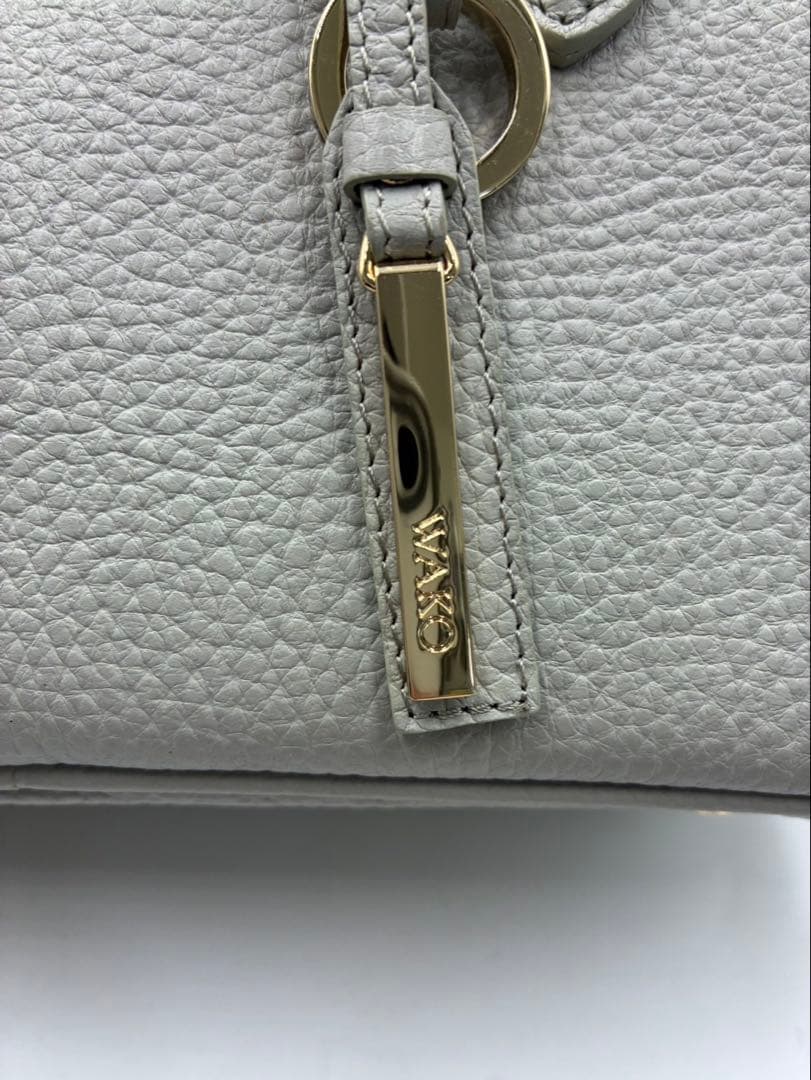 WAKO 銀座和光 WSシリーズ グレー シボ革 ボストンバッグ