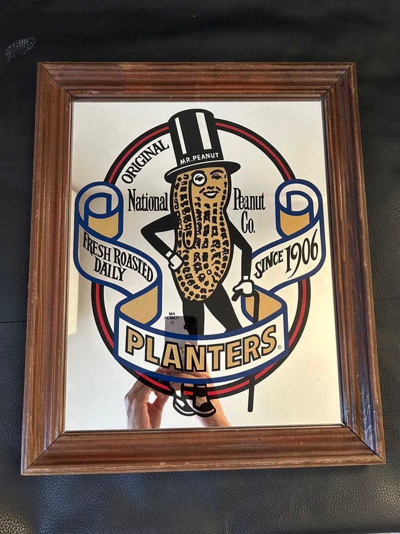 ★ MR PEANUT ミスターピーナッツ 壁掛け パブミラー 鏡 プランター社