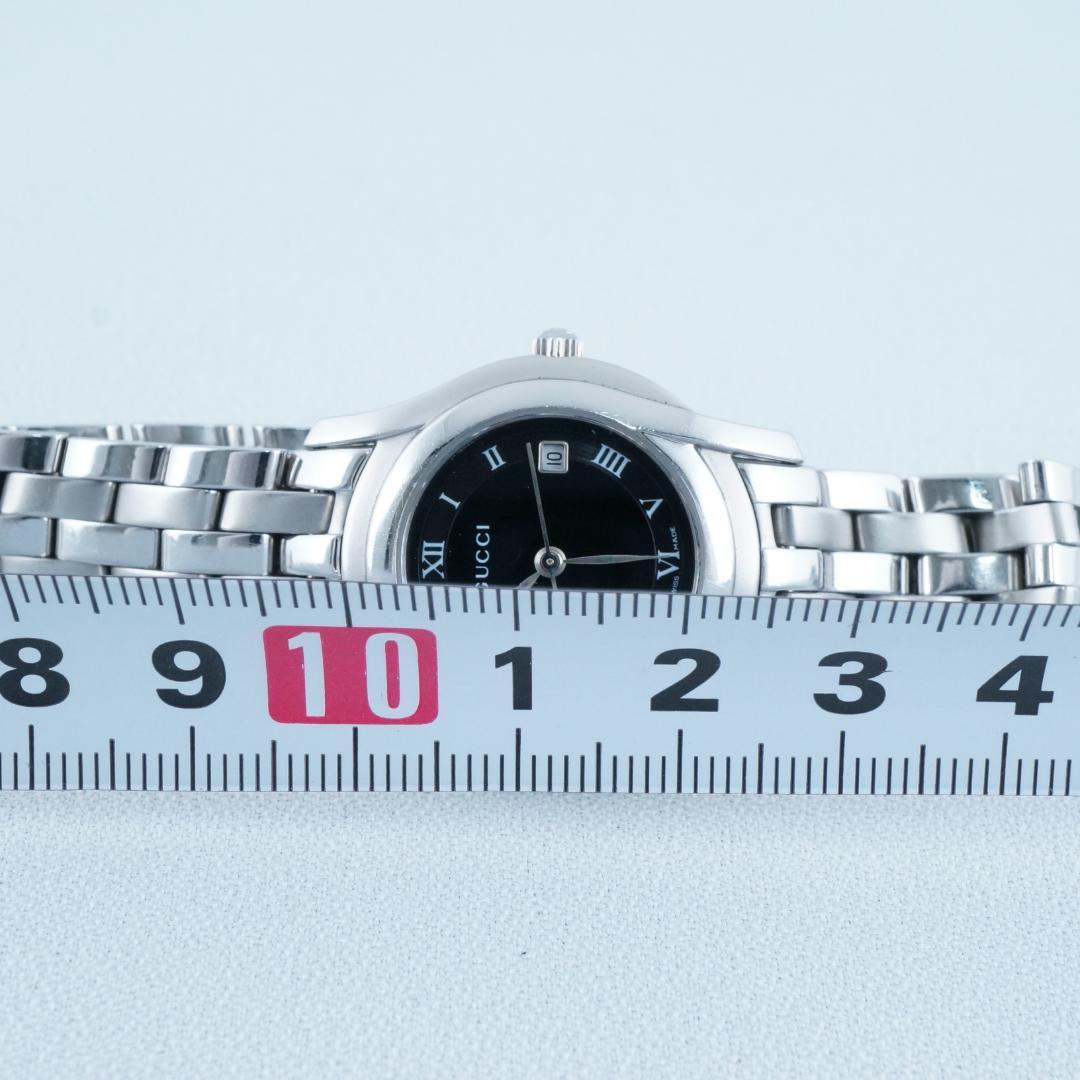 洗浄済み グッチ 5500L ブラック文字盤 レディース　箱付 稼働　保証書