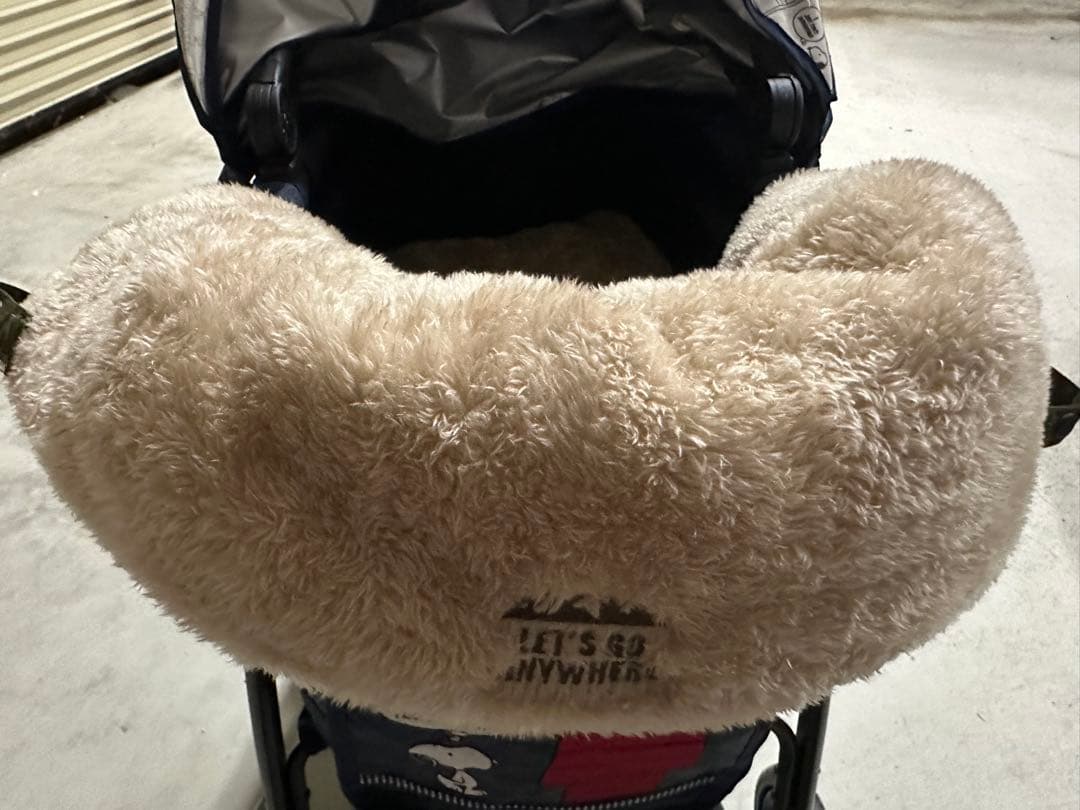 SNOOPY ペットカートと遠赤外線あごのせクッション 【合計2点セット】