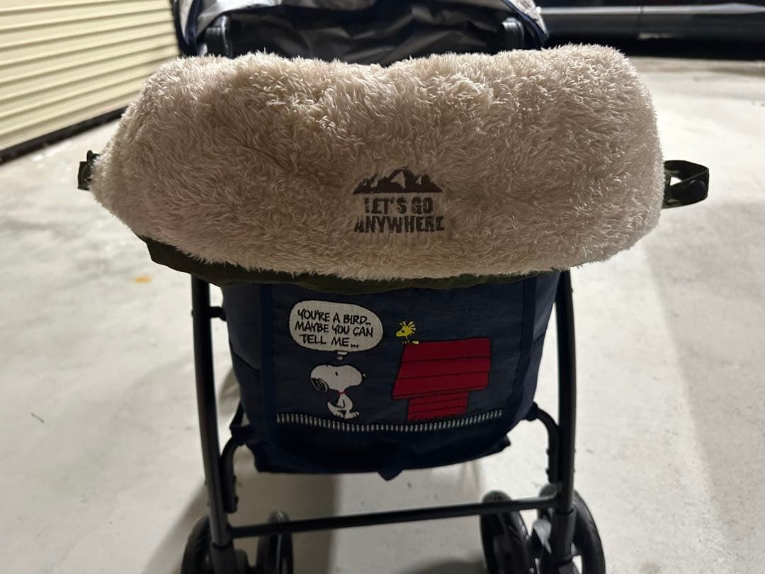 SNOOPY ペットカートと遠赤外線あごのせクッション 【合計2点セット】