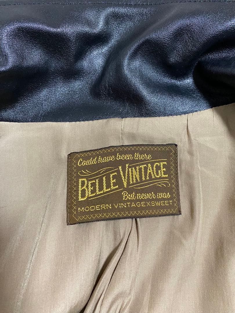 Belle vintage 異素材ドッキングレザートレンチコート　フリー
