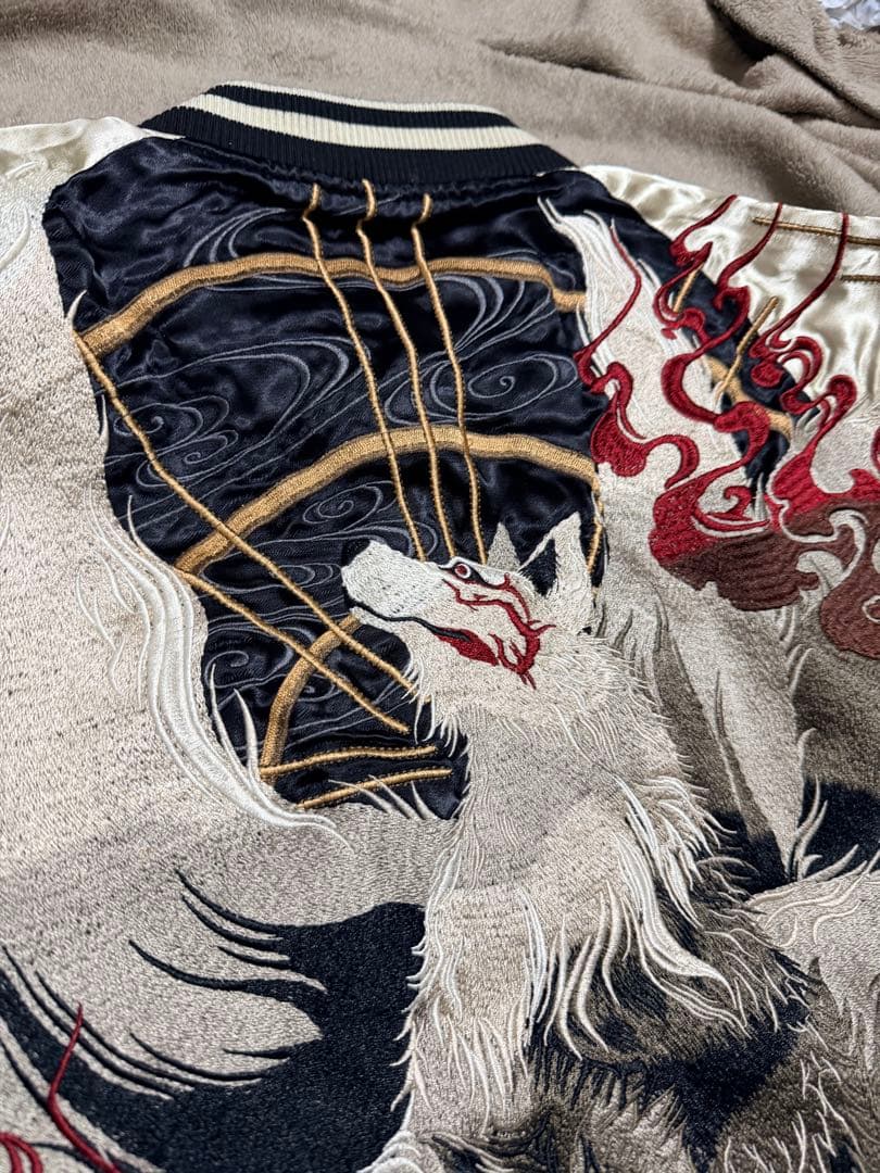 未使用 ２面用 GO COO キツネ 日本 スカジャン 美品 レーヨン