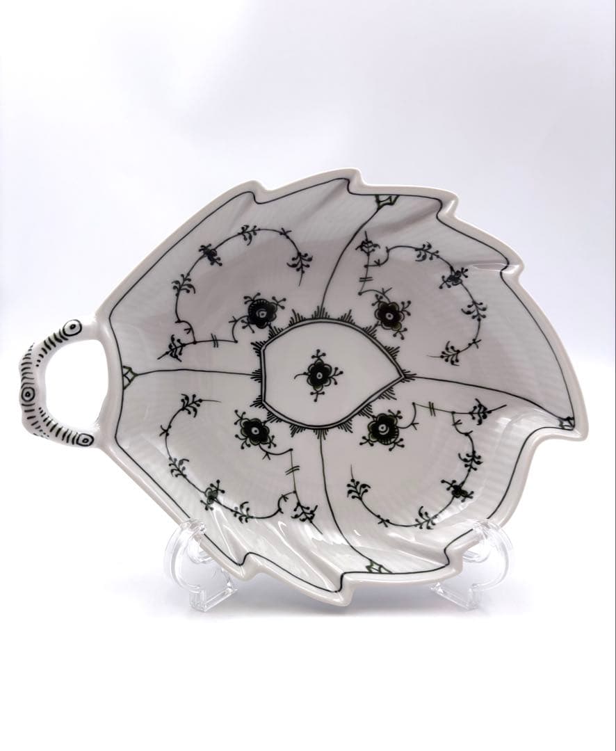 【希少】未使用保管品 ロイヤルコペンハーゲン　グリーンフルーテッド　リーフ皿箱付