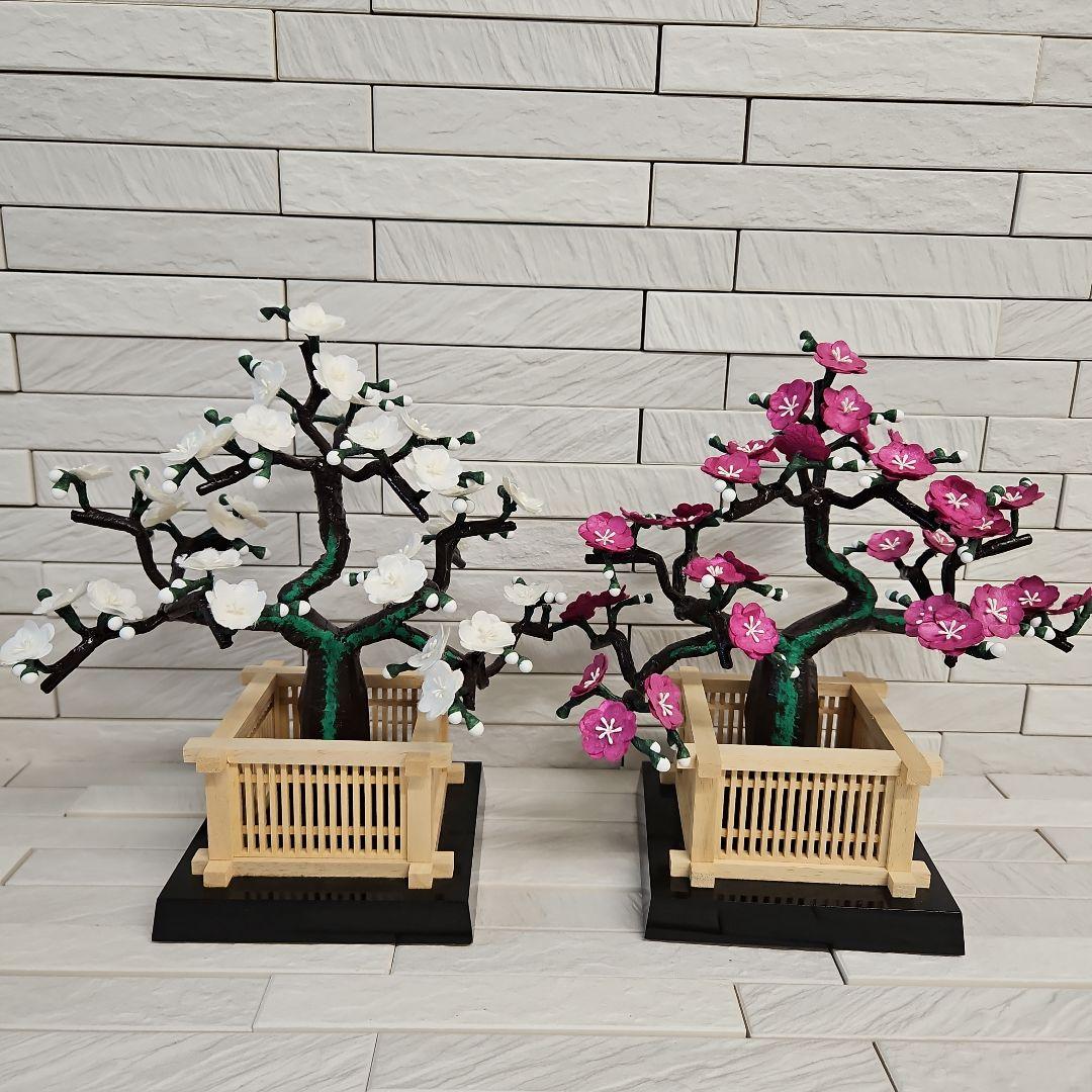 手作り　繭玉細工　紅梅白梅