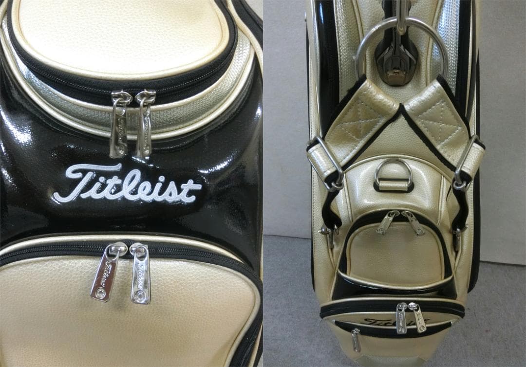 b470 ★限定品★ タイトリスト エナメルゴールド 3点式キャディバッグ