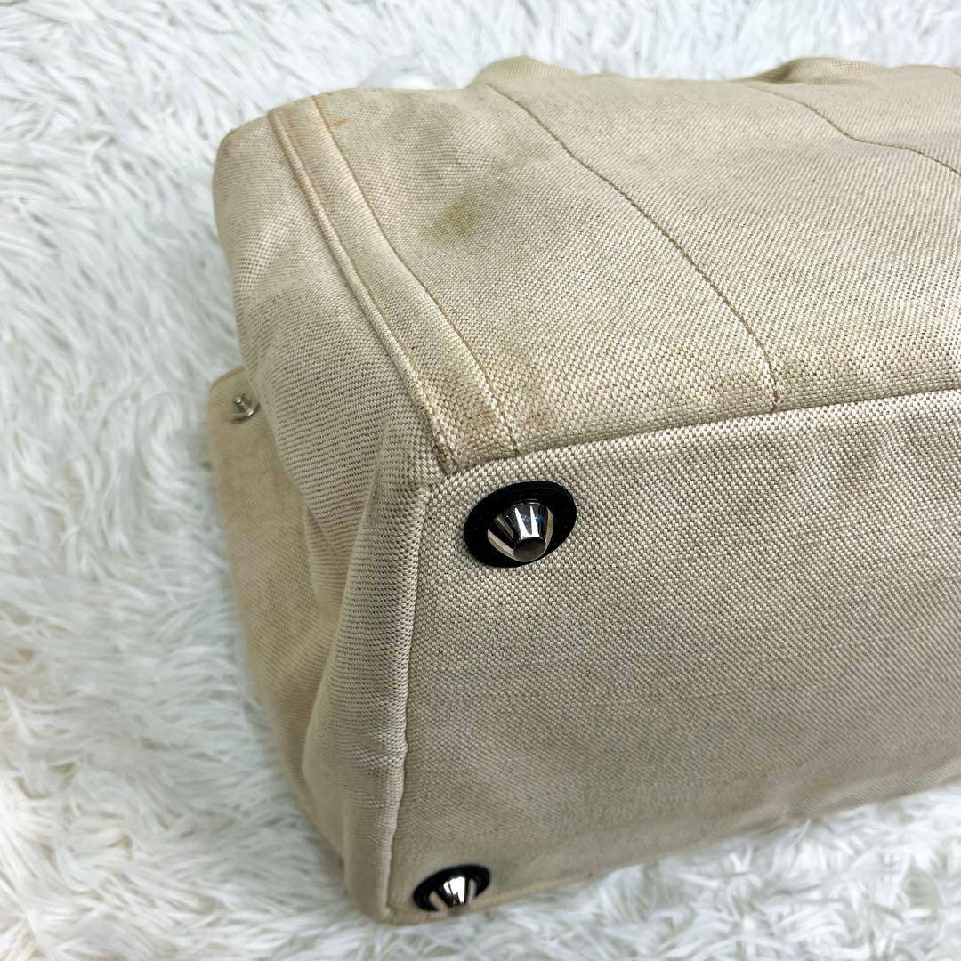 希少 プラダ カナパ フラワーデザイン トートバッグ キャンバス 大容量 A4可