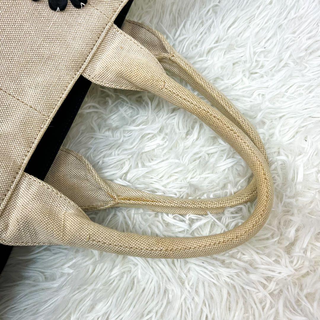 希少 プラダ カナパ フラワーデザイン トートバッグ キャンバス 大容量 A4可