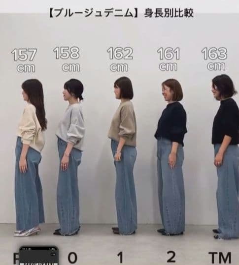 ライトブルーデニムワイドパンツ サイズPM