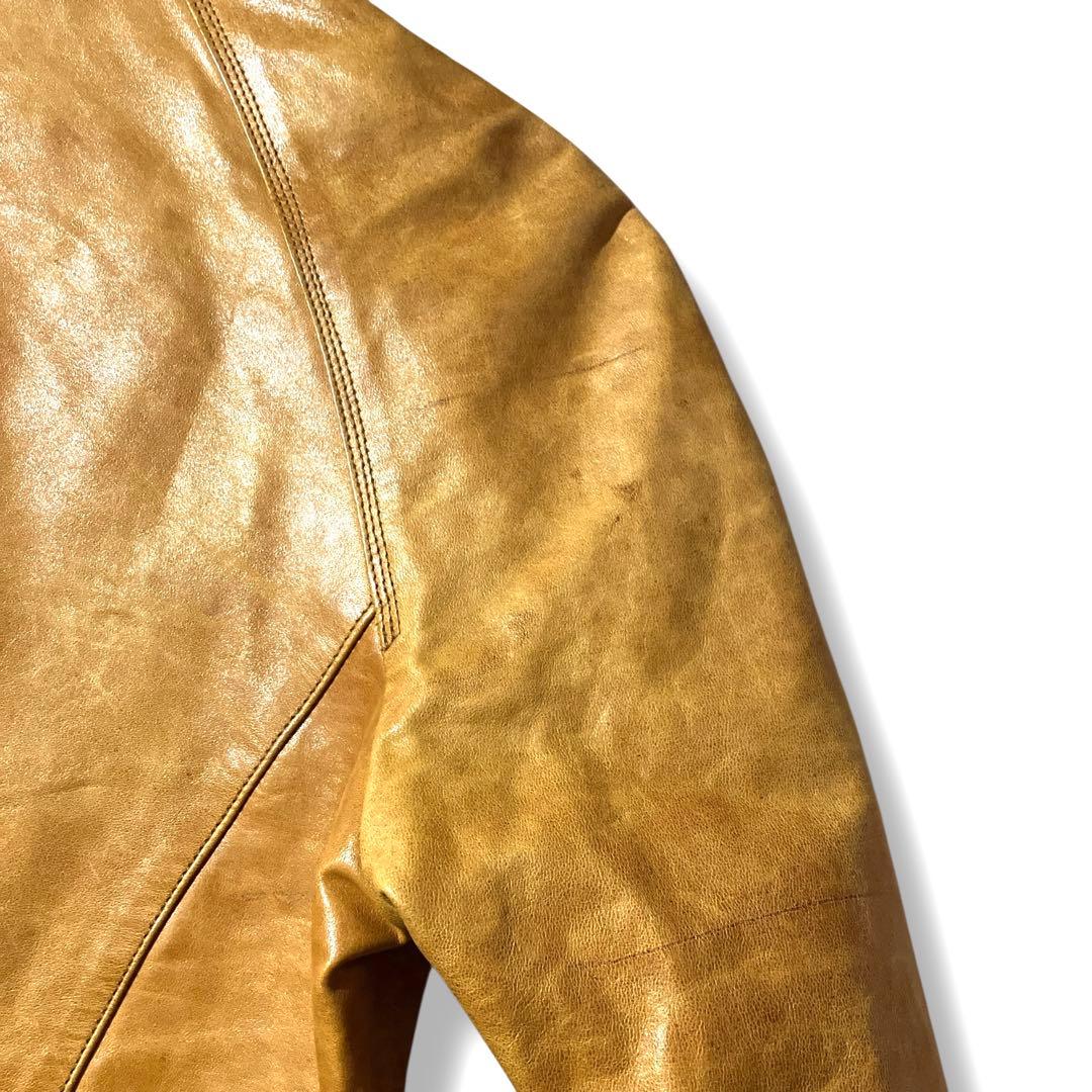 9.8万!希少!馬革 7×7 ヴィンテージ加工 ホースハイドライダースジャケット