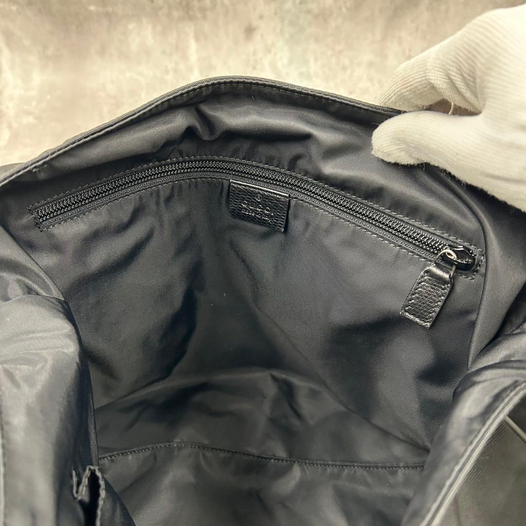 【美品】グッチ ショルダーバッグ 2way メッセンジャー ナイロン ブラック