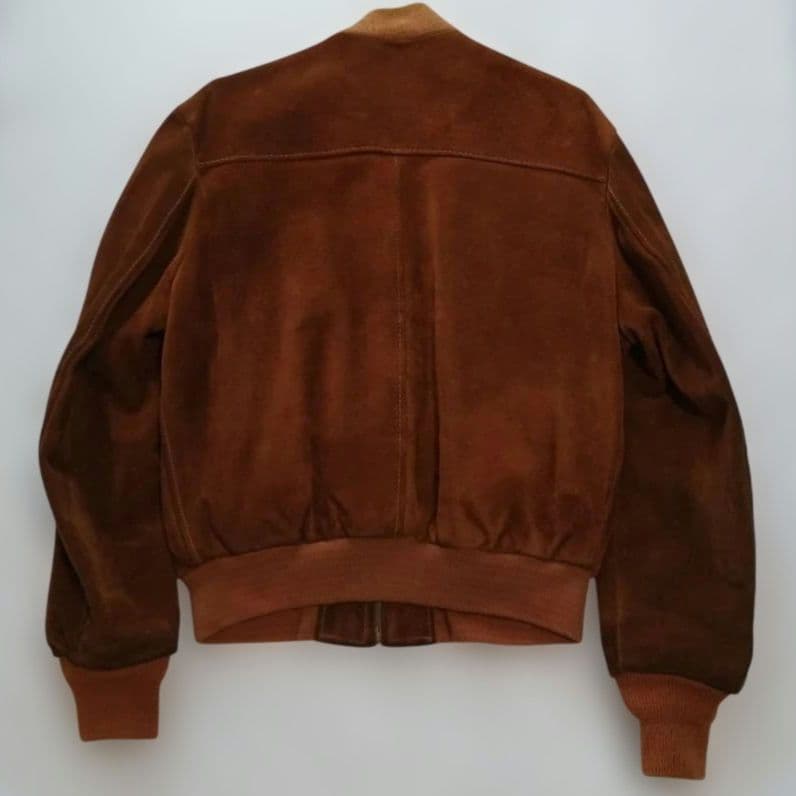 ショット　ブラウン スエード ボンバージャケット 40