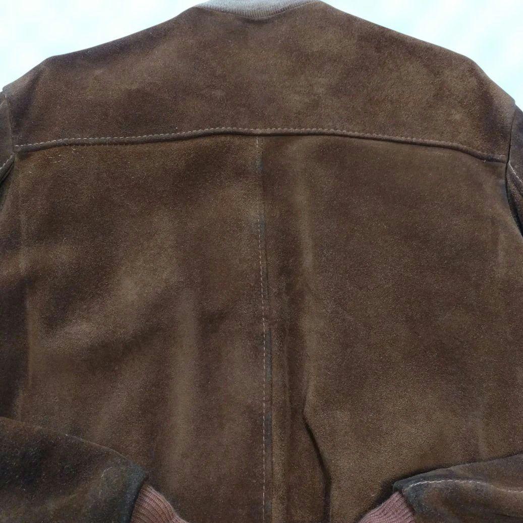 ショット　ブラウン スエード ボンバージャケット 40