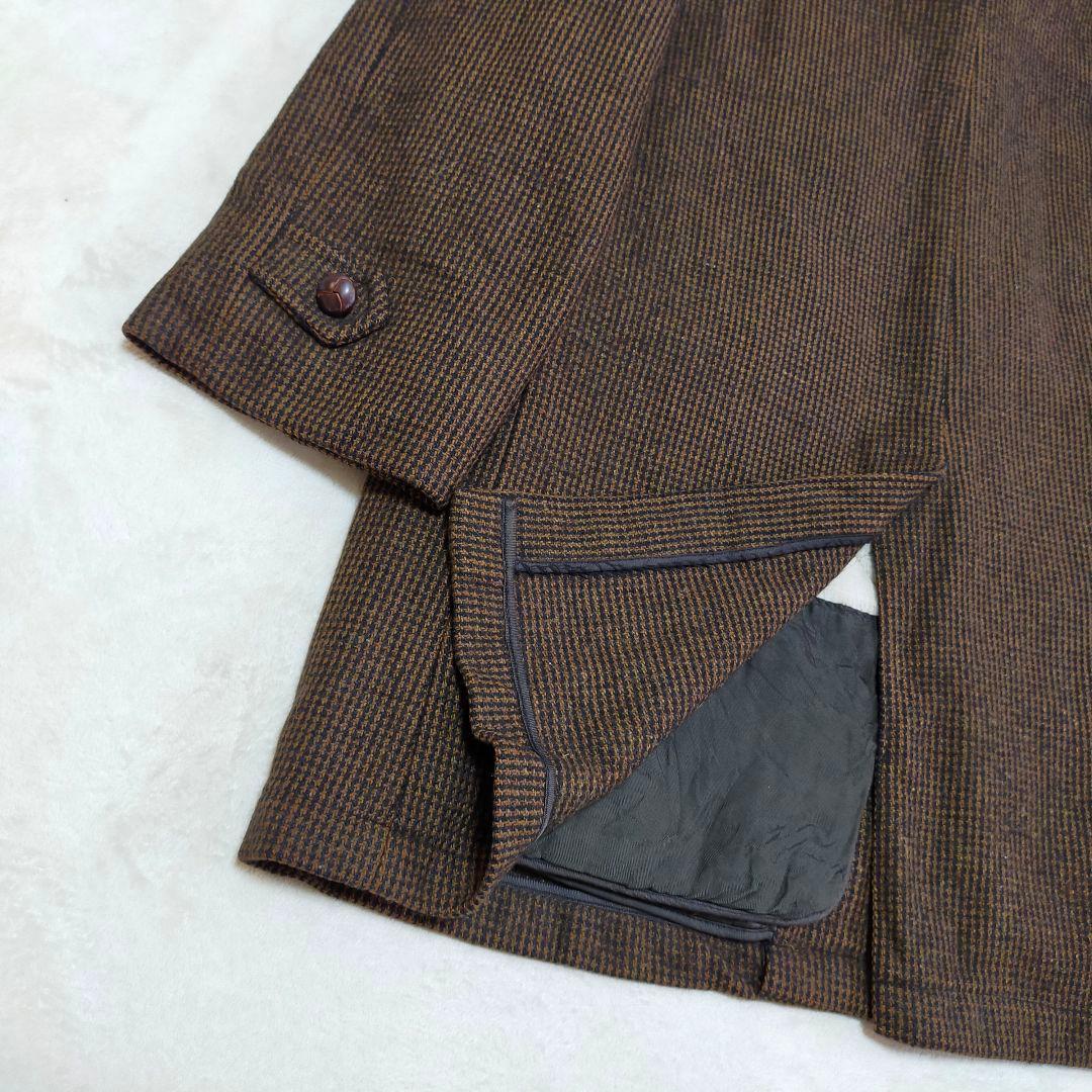 60S　USA製　Lakeland　ヴィンテージ　千鳥格子柄　ステンカラーコート