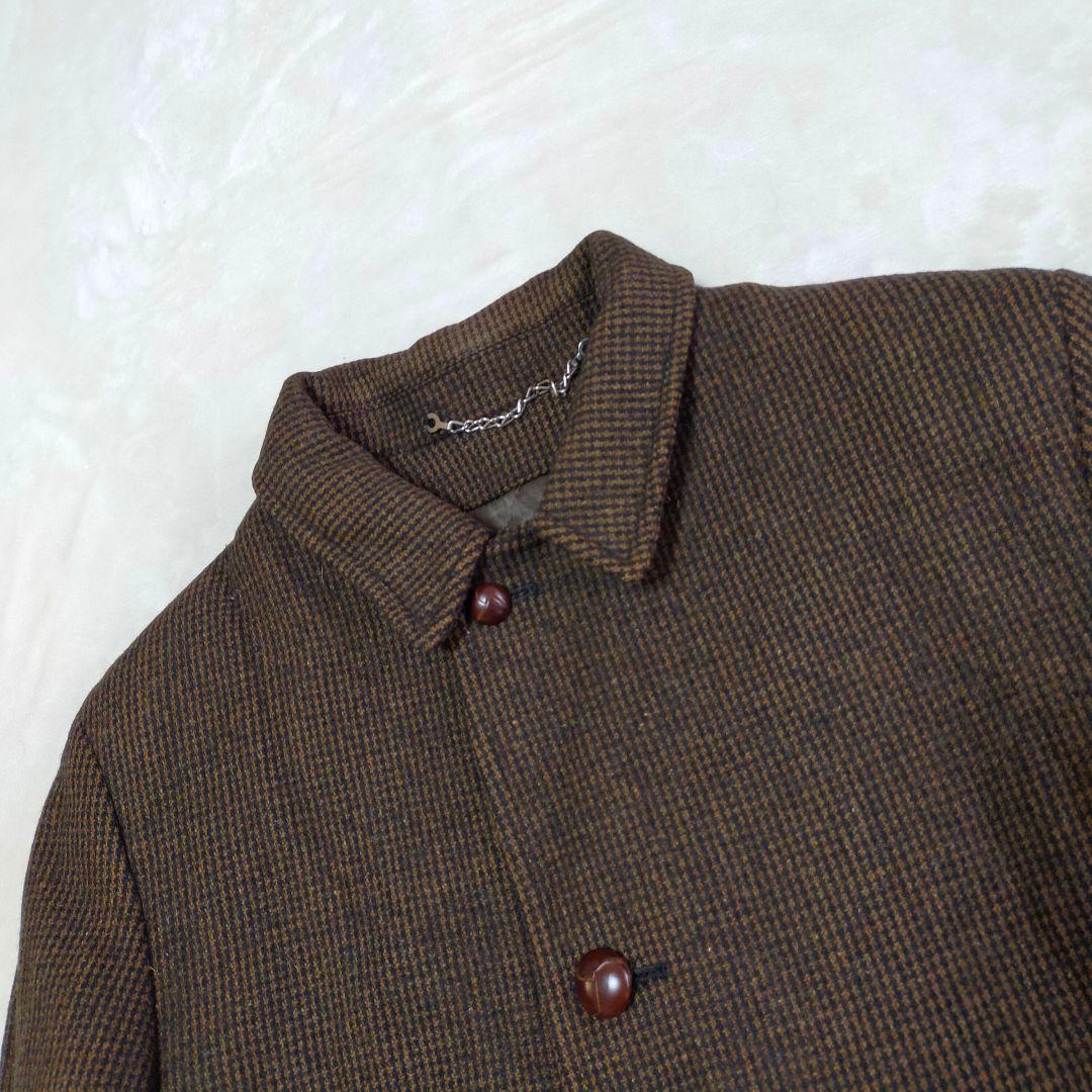 60S　USA製　Lakeland　ヴィンテージ　千鳥格子柄　ステンカラーコート