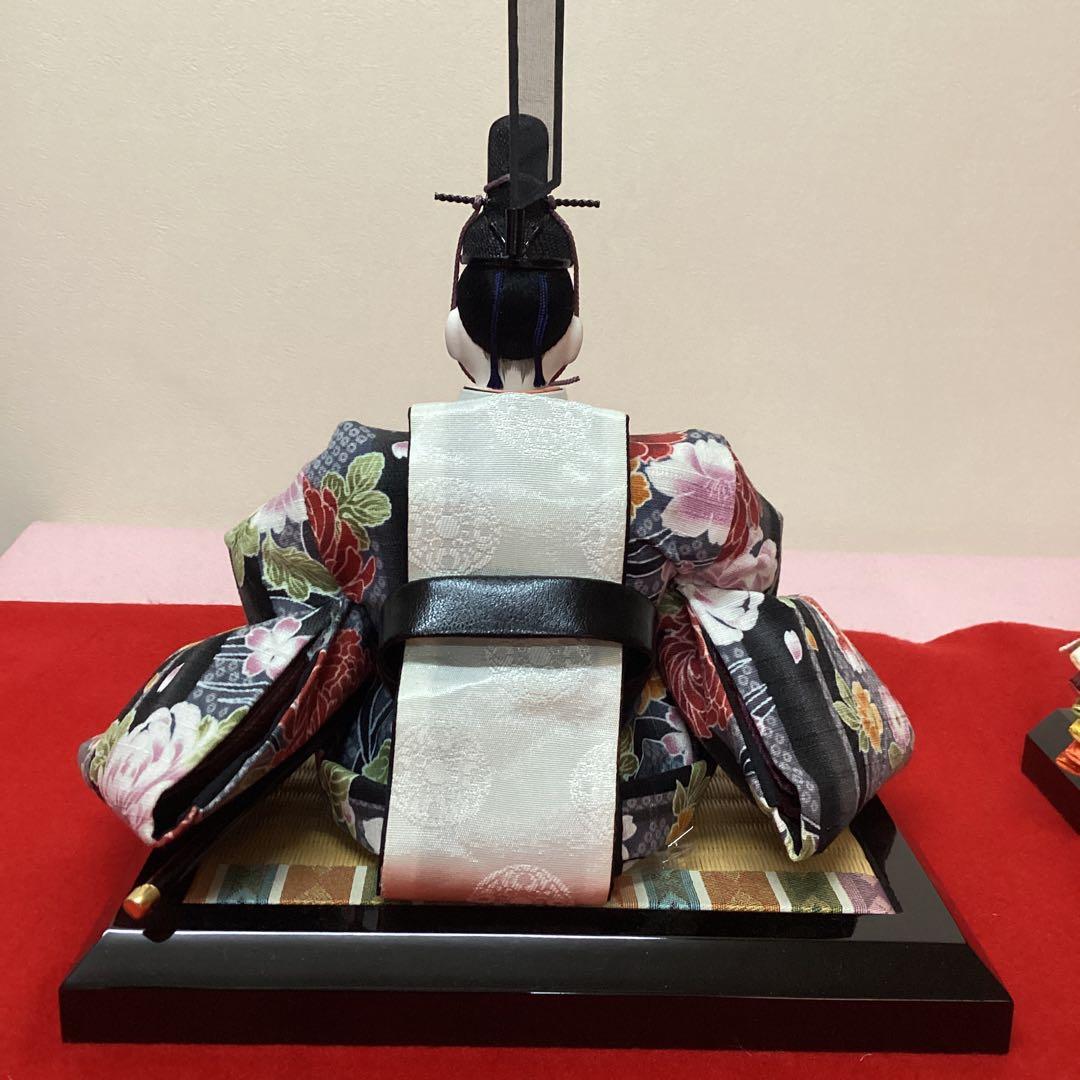 雛人形　親王　ぼんぼり　紅白梅　貝桶　中古品　親王台　毛せん付き