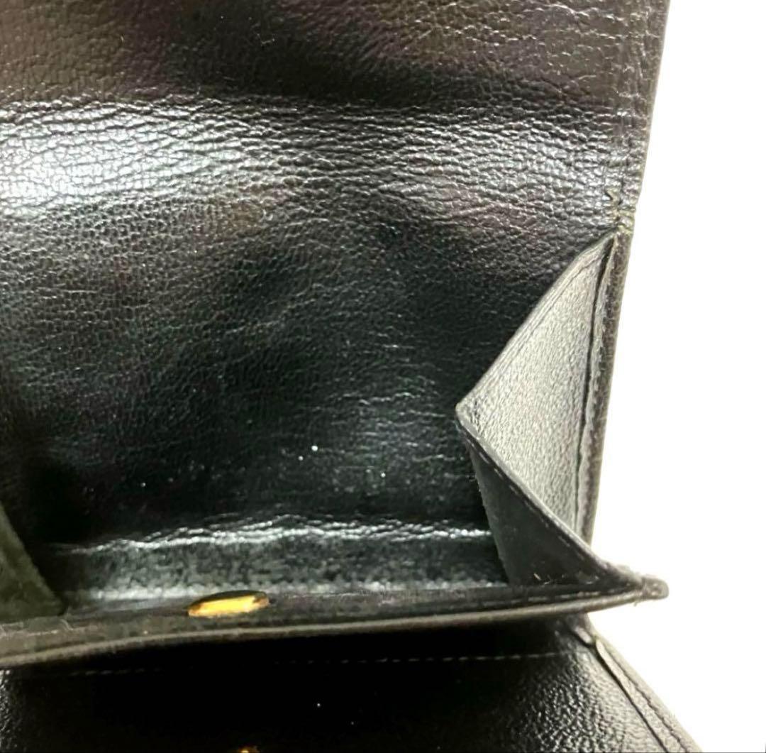 CHANEL シャネル 三つ折り財布 ココマーク ブラック