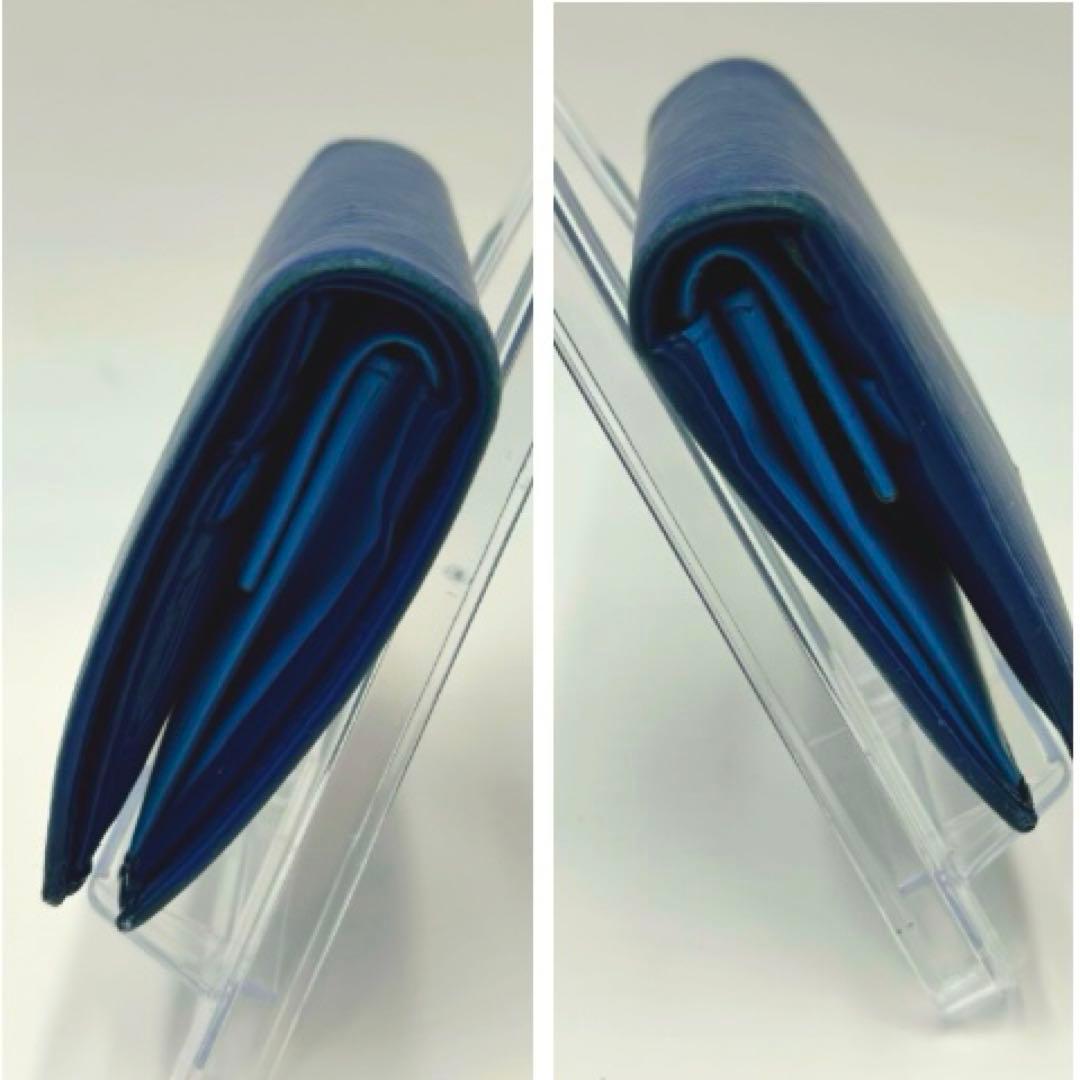 プラダ 二つ折り財布 ヴィテッロムーヴ バイカラー ネイビー 水色