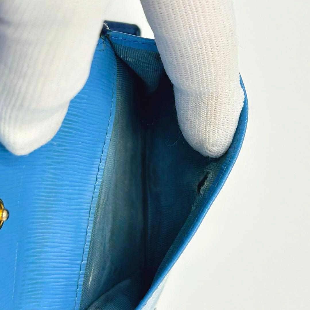 プラダ 二つ折り財布 ヴィテッロムーヴ バイカラー ネイビー 水色