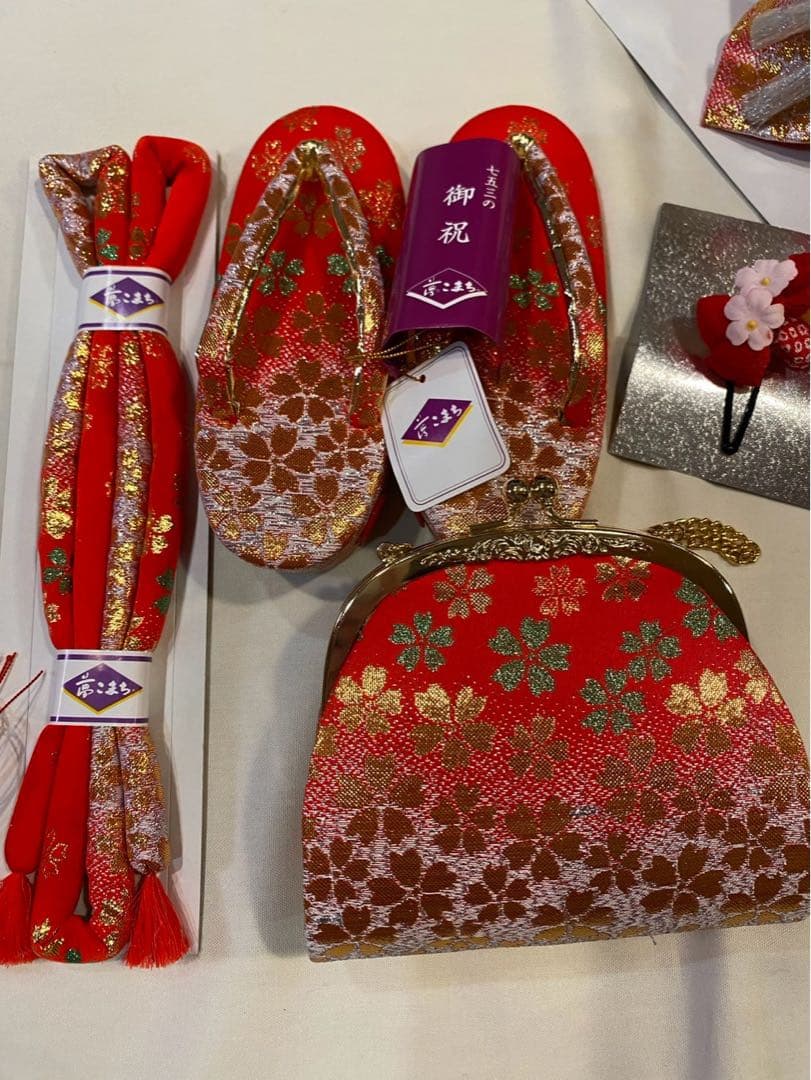 七五三　5歳　子供服　七五三衣装セット 赤と金