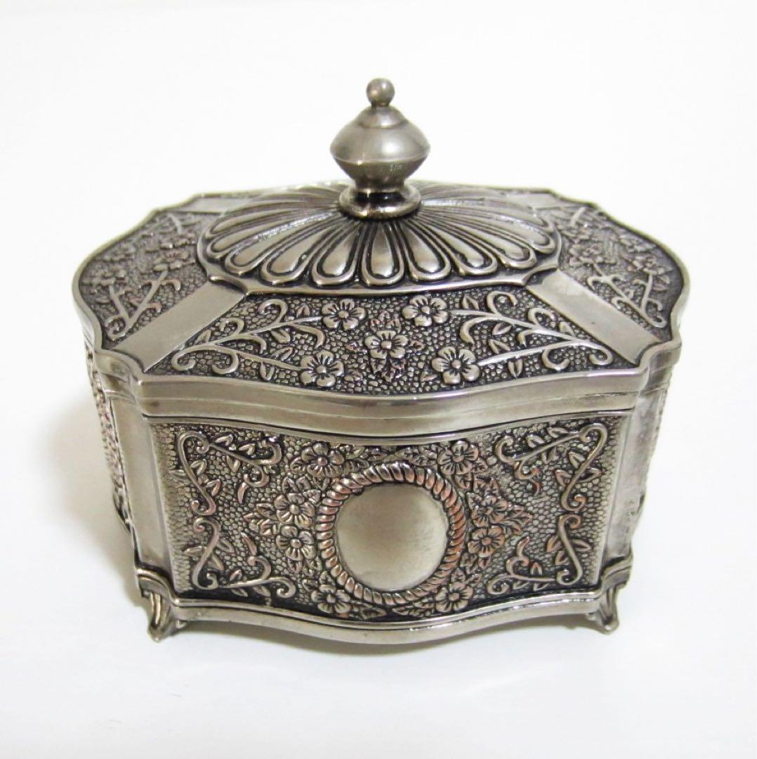 【アンティーク】ジュエリー ケース アクセサリー ケース 置物 金属製