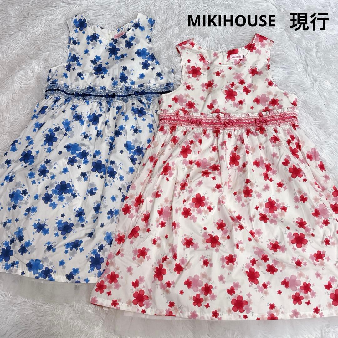 現行✨️MIKIHOUSE ミキハウス 花柄ワンピース チュール フレア 発表会