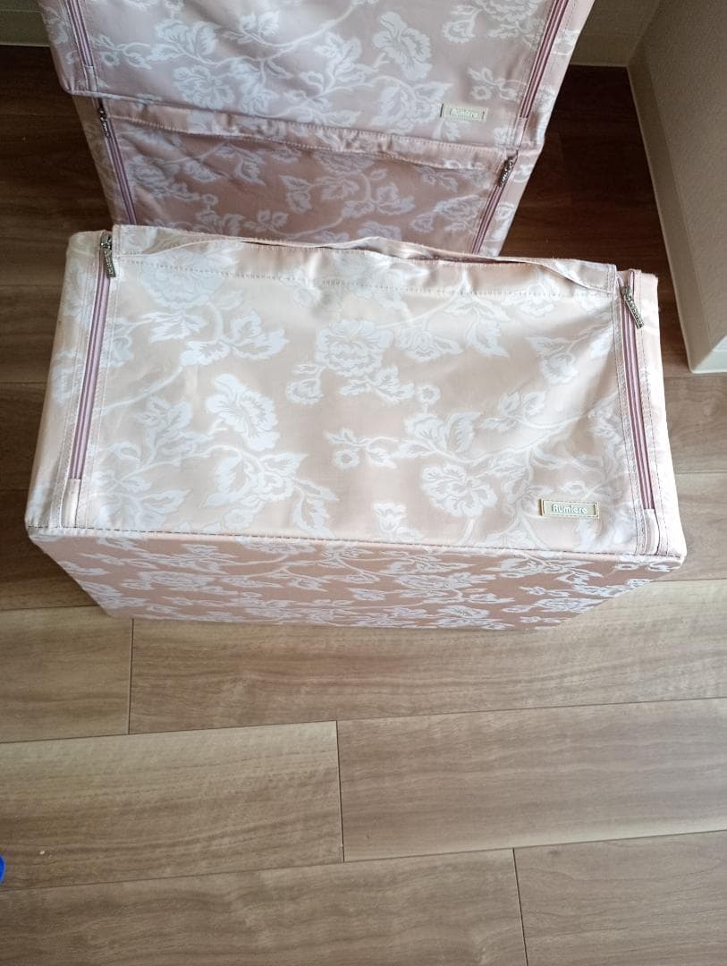 折りたたみ ふた付き収納ケースRUMIERE(ルミエール)Lサイズ【４個セット】